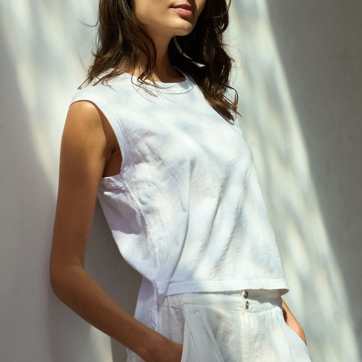 Boxy Crew Neck Muscle Tank