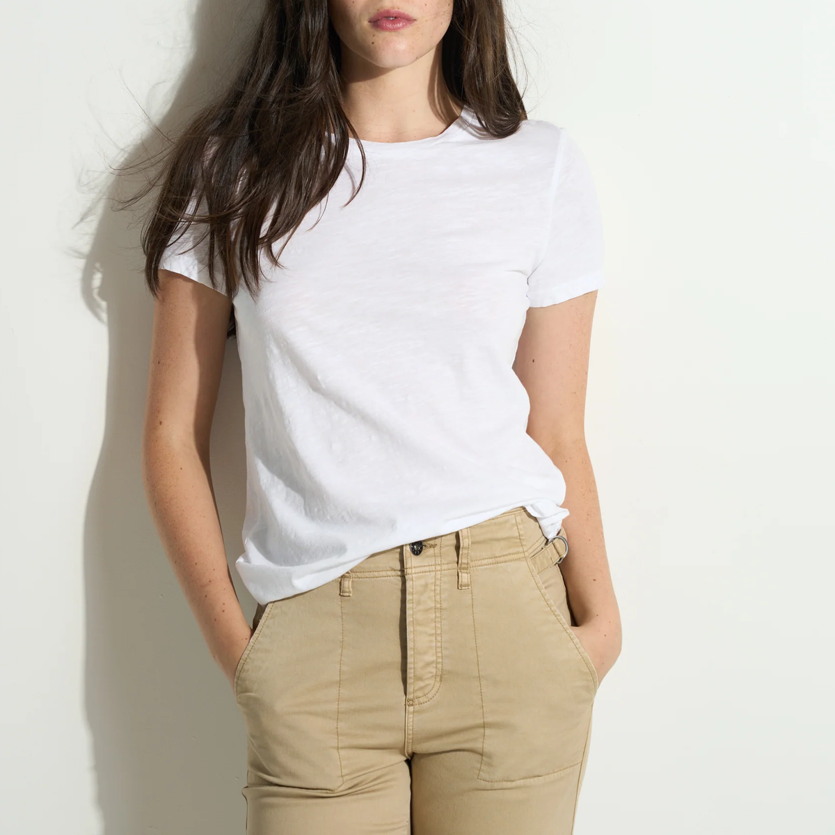 Long Length Slub Crew Neck Tee